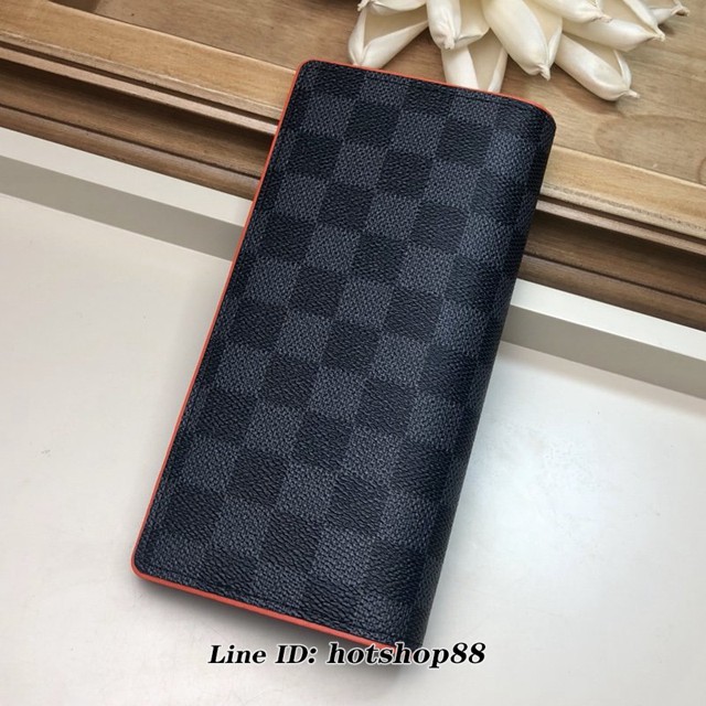 路易威登LV錢包 LV黑格男士長夾 M62665 飾皮 1854 BRAZZA皮夾 xxlv1475